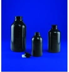Емкость для общелабораторного применения (бутылка) град., 1000 мл, с узким горлом, цвет серый, п/эт, уп.25 шт, Aptaca