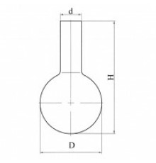 Колба круглодонная с цилиндрической горловиной К-2-2000-50, ТС