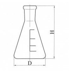 Колба коническая с цилиндрической горловиной КН-2-2000-50, с делениями, ТС