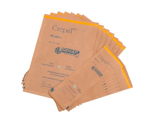 Пакеты для стерилизации из крафт-бумаги Винар СтериТ ПС-А3-1 150х300 мм 100 шт